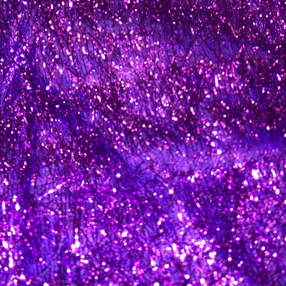 3 yards of purple nylon with “furry” Mylar strands